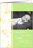Birth Announcement Photo Card - Pastel Flowers card