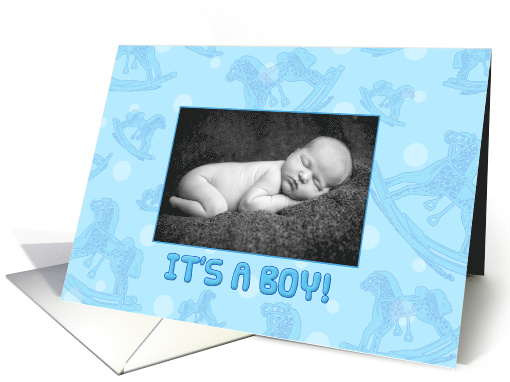 Boy Birth Announcement Photo Card - Pastel Flowers card (730015)