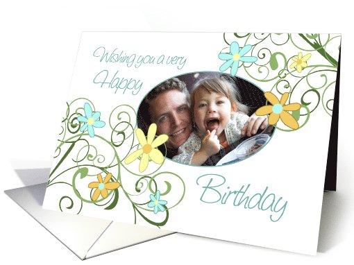 Happy Birthday Photo Card - Garden Flowers card (730037)
