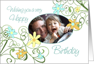 Happy Birthday Photo Card - Garden Flowers card