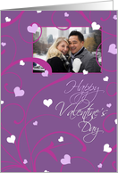 Happy Valentine’s Day Photo Card - Swirls & Hearts card