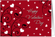 Happy Valentine’s Day Co-worker Card - Red, Black, and White Hearts card