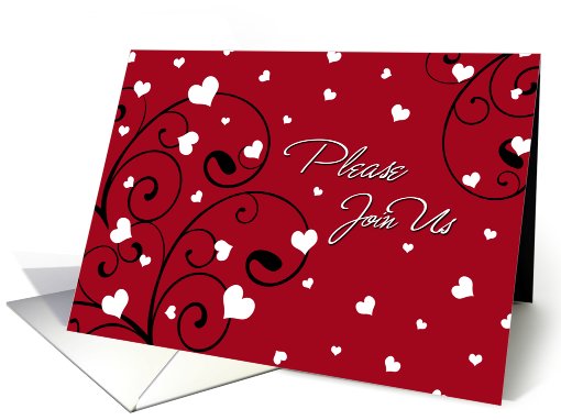 Valentine's Day Party Invitation Card - Red, Black, and... (731697)