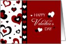 Happy Valentine’s Day Co-worker Card - Red, Black & White Hearts card