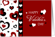 Happy Valentine’s Day Teacher Card - Red, Black & White Hearts card