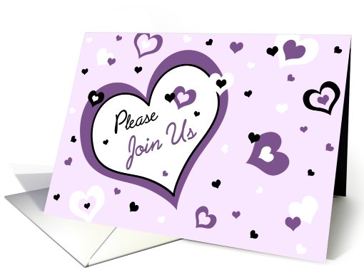 Valentine's Day Wedding Invitation Card - Purple, Black &... (731743)