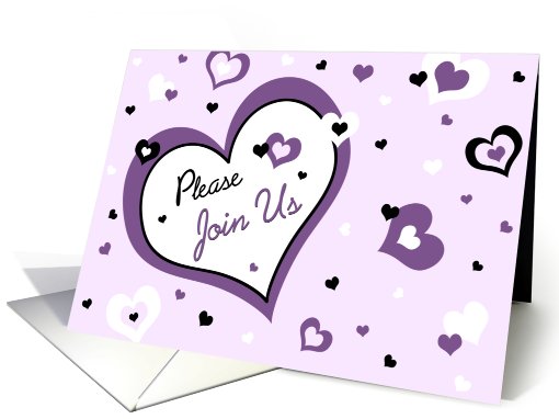 Valentine's Day Office Party Invitation Card - Purple,... (731747)