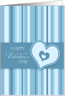 Happy Valentine’s Day for Co-worker Card - Blue Stripes card