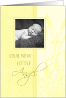 New Baby Announcement Photo Card - Pastel Yellow card