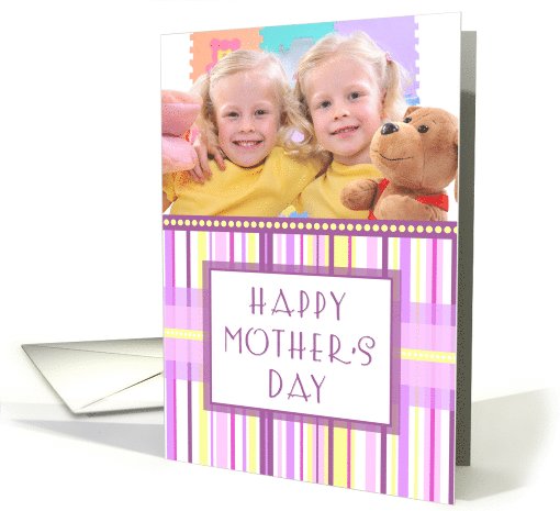 Happy Mother's Day Photo Card - Pink Stripes card (733520)