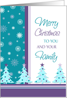 New Adoptive Parents Christmas Card - Turquoise Christmas Trees card