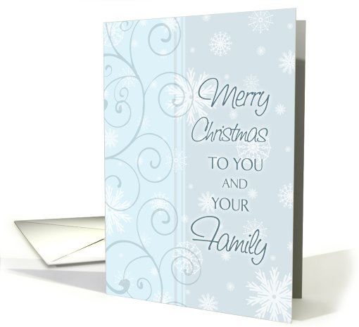 New Adoptive Parents Christmas Card - Blue Snow & Swirls card (734232)