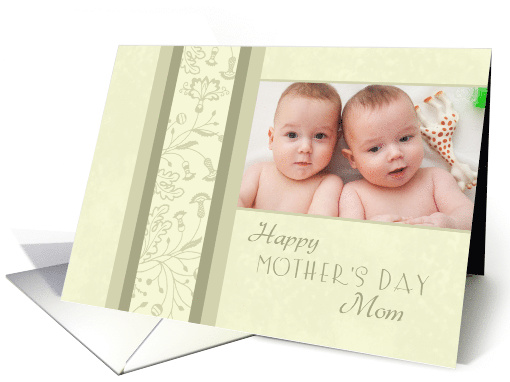 Happy Mother's Day for Mom Photo Card - Beige Floral card (734614)