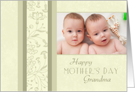 Happy Mother’s Day for Grandma Photo Card - Beige Floral card