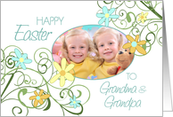 Happy Easter Grandparents Photo Card - Garden Flowers card