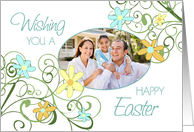 Happy Easter Photo Card - Garden Flowers card