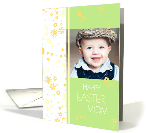 Happy Easter Mom Photo Card - Spring Flowers card (734739)