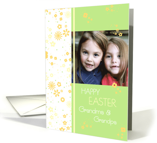 Happy Easter Grandparents Photo Card - Spring Flowers card (734745)