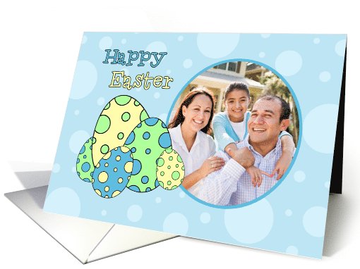 Happy Easter Photo Card - Blue Easter Eggs card (734922)