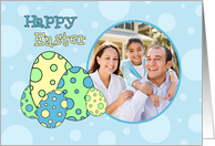 Happy Easter Photo Card - Blue Easter Eggs card