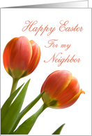 Happy Easter for Neighbor Card - Orange Tulips card