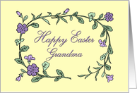 Happy Easter Grandma Card - Yellow & Purple Flowers card