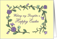 Happy Easter Daughter Card - Yellow & Purple Flowers card