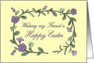 Happy Easter Friend Card - Yellow & Purple Flowers card