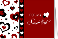 Happy Valentine’s Day Sweetheart - Red, Black and White Hearts card
