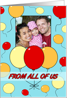 Happy Birthday from All of Us Photo Card - Colorful Balloons card