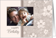 Happy Birthday Photo Card - Pink Floral card