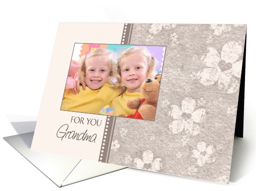 Happy Birthday Grandma Photo Card - Pink Floral card (738494)