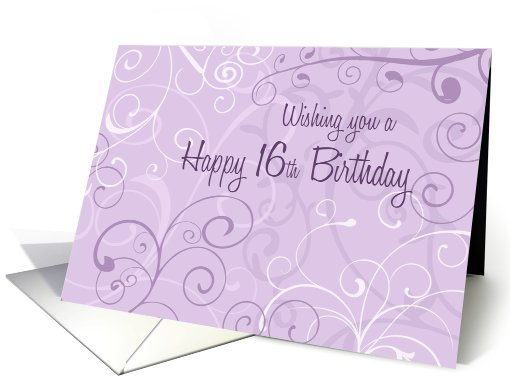 Happy 16th Birthday - Lavender Swirls card (744312)