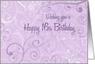 Happy 16th Birthday - Lavender Swirls card