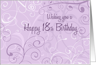Happy 18th Birthday - Lavender Swirls card