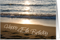 Happy 45th Birthday - Waves at Sunset card