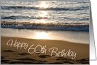 Happy 60th Birthday - Waves at Sunset card