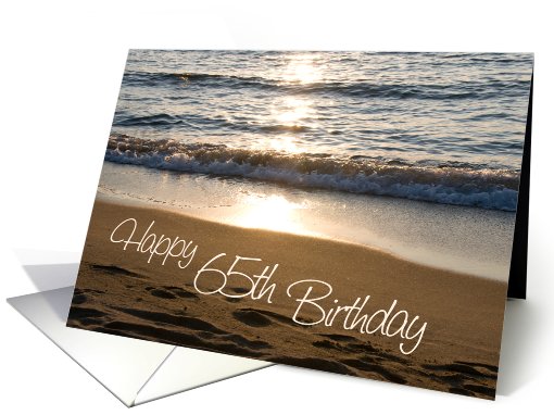 Happy 65th Birthday - Waves at Sunset card (744495)
