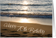 Happy 70th Birthday - Waves at Sunset card