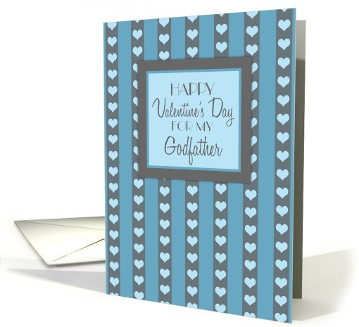 Happy Valentine's Day for Godfather - Blue Hearts card (746361)