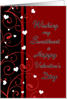Happy Valentine’s Day for Sweetheart - Red, Black & White Hearts card