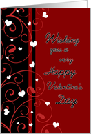 Happy Valentine’s Day for Co-worker - Red, Black & White Hearts card