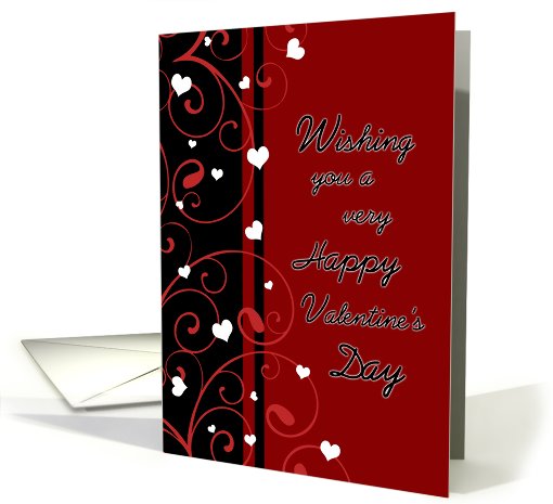 Happy Valentine's Day for Boss - Red, Black & White Hearts card