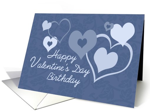 Happy Valentine's Day Birthday - Blue Hearts card (751840)