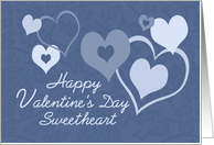 Happy Valentine’s Day Sweetheart - Blue Hearts card
