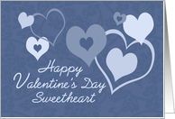 Happy Valentine’s Day for Husband - Blue Hearts card