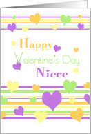 Happy Valentine’s Day for Niece - Colorful Hearts card