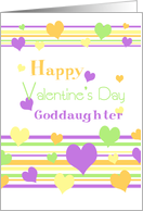 Happy Valentine’s Day for Goddaughter - Colorful Hearts card