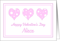 Happy Valentine’s Day for Niece - Pink Hearts card
