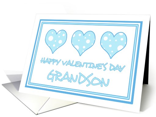 Happy Valentine's Day for Grandson - Blue Hearts card (752615)